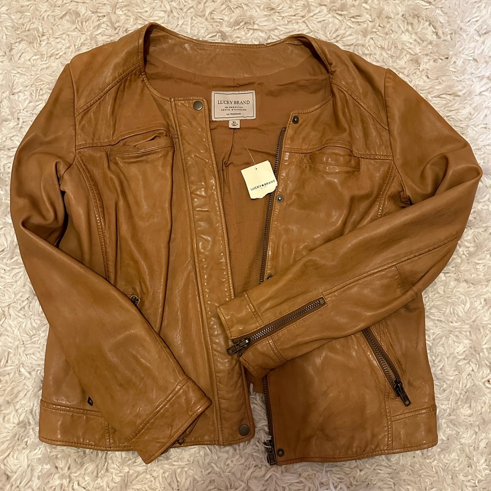 Lucky Brand 100% Lambskin Leather Jacket